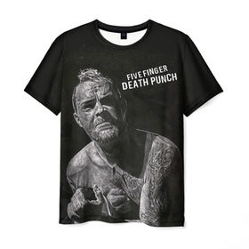 Мужская футболка 3D с принтом Five finger death punch 1 в Екатеринбурге, 100% полиэфир | прямой крой, круглый вырез горловины, длина до линии бедер | 5fdp | ffdp | five finger death punch