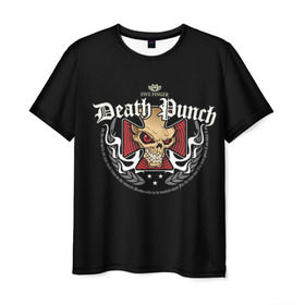 Мужская футболка 3D с принтом Five Finger Death Punch 2 в Екатеринбурге, 100% полиэфир | прямой крой, круглый вырез горловины, длина до линии бедер | Тематика изображения на принте: 5fdp | ffdp | five finger death punch