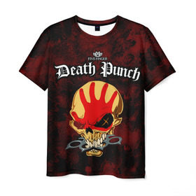 Мужская футболка 3D с принтом Five Finger Death Punch 4 в Екатеринбурге, 100% полиэфир | прямой крой, круглый вырез горловины, длина до линии бедер | Тематика изображения на принте: 5fdp | ffdp | five finger death punch