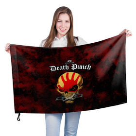 Флаг 3D с принтом Five Finger Death Punch 4 в Екатеринбурге, 100% полиэстер | плотность ткани — 95 г/м2, размер — 67 х 109 см. Принт наносится с одной стороны | 5fdp | ffdp | five finger death punch