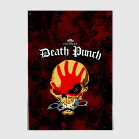 Постер с принтом Five Finger Death Punch 4 в Екатеринбурге, 100% бумага
 | бумага, плотность 150 мг. Матовая, но за счет высокого коэффициента гладкости имеет небольшой блеск и дает на свету блики, но в отличии от глянцевой бумаги не покрыта лаком | 5fdp | ffdp | five finger death punch