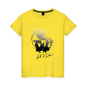 Женская футболка хлопок с принтом Курт Кобейн автограф в Екатеринбурге, 100% хлопок | прямой крой, круглый вырез горловины, длина до линии бедер, слегка спущенное плечо |  kurt cobain |  nirvana |  курт кобейн | нирвана
