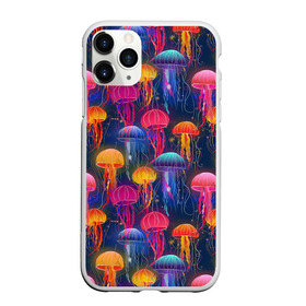 Чехол для iPhone 11 Pro матовый с принтом Медузы в Екатеринбурге, Силикон |  | Тематика изображения на принте: лето | медузы | море | океан. рыбы | подводный мир