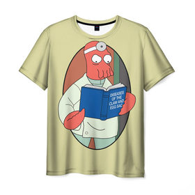 Мужская футболка 3D с принтом Зоидберг в Екатеринбурге, 100% полиэфир | прямой крой, круглый вырез горловины, длина до линии бедер | bender | futurama | бендер | зойдберг | космос | футурама