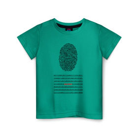 Детская футболка хлопок с принтом Hacked в Екатеринбурге, 100% хлопок | круглый вырез горловины, полуприлегающий силуэт, длина до линии бедер | Тематика изображения на принте: code | developer | hacker | взлом | кодер | отпечаток | прогер | программирование | хакер