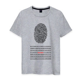 Мужская футболка хлопок с принтом Hacked в Екатеринбурге, 100% хлопок | прямой крой, круглый вырез горловины, длина до линии бедер, слегка спущенное плечо. | code | developer | hacker | взлом | кодер | отпечаток | прогер | программирование | хакер