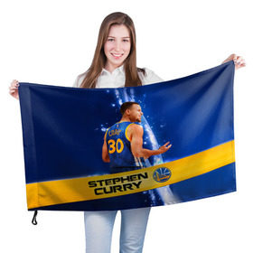 Флаг 3D с принтом Golden State Warriors 8 в Екатеринбурге, 100% полиэстер | плотность ткани — 95 г/м2, размер — 67 х 109 см. Принт наносится с одной стороны | golden state warriors | nba | stephen curry | голден стэйт уорриорз | стефен карри
