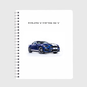 Тетрадь с принтом Ford Mustang GT 3 в Екатеринбурге, 100% бумага | 48 листов, плотность листов — 60 г/м2, плотность картонной обложки — 250 г/м2. Листы скреплены сбоку удобной пружинной спиралью. Уголки страниц и обложки скругленные. Цвет линий — светло-серый
 | Тематика изображения на принте: ford | gt | mustang | shelby | мустанг | форд | шэлби