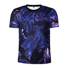 Мужская футболка 3D спортивная с принтом Нефть в Екатеринбурге, 100% полиэстер с улучшенными характеристиками | приталенный силуэт, круглая горловина, широкие плечи, сужается к линии бедра | абстракция | жидкость | жижа | нефть | смола | текстура | черная