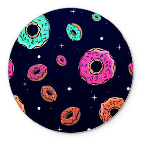 Коврик круглый с принтом Black Milk Космические Пончики в Екатеринбурге, резина и полиэстер | круглая форма, изображение наносится на всю лицевую часть | black milk | donut | donuts | space | the simpsons | trend | глазурь | дизайн | еда | звезда | звёзды | космос | мода | пончик | симпсоны | симсоны | сладкий | стиль | тренд | узор