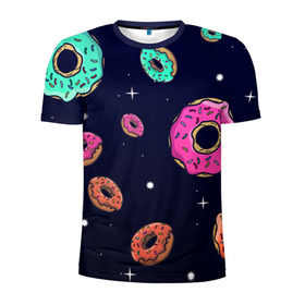 Мужская футболка 3D спортивная с принтом Black Milk Космические Пончики в Екатеринбурге, 100% полиэстер с улучшенными характеристиками | приталенный силуэт, круглая горловина, широкие плечи, сужается к линии бедра | Тематика изображения на принте: black milk | donut | donuts | space | the simpsons | trend | глазурь | дизайн | еда | звезда | звёзды | космос | мода | пончик | симпсоны | симсоны | сладкий | стиль | тренд | узор