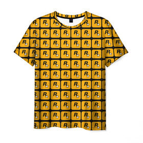 Мужская футболка 3D с принтом Rockstar в Екатеринбурге, 100% полиэфир | прямой крой, круглый вырез горловины, длина до линии бедер | auto | dead | grand | gta | red | redemption | theft | гта | рокстар