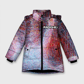 Зимняя куртка для девочек 3D с принтом Radiohead 3 в Екатеринбурге, ткань верха — 100% полиэстер; подклад — 100% полиэстер, утеплитель — 100% полиэстер. | длина ниже бедра, удлиненная спинка, воротник стойка и отстегивающийся капюшон. Есть боковые карманы с листочкой на кнопках, утяжки по низу изделия и внутренний карман на молнии. 

Предусмотрены светоотражающий принт на спинке, радужный светоотражающий элемент на пуллере молнии и на резинке для утяжки. | radiohead | радиохэд | том йорк