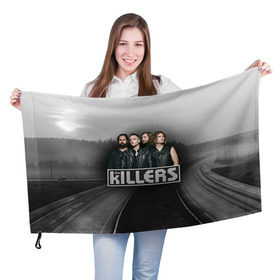 Флаг 3D с принтом The Killers 9 в Екатеринбурге, 100% полиэстер | плотность ткани — 95 г/м2, размер — 67 х 109 см. Принт наносится с одной стороны | the killers