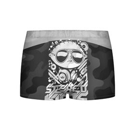 Мужские трусы 3D с принтом Black Milk Stereo Kids в Екатеринбурге, 50% хлопок, 50% полиэстер | классическая посадка, на поясе мягкая тканевая резинка | black milk | dj | kids | stereo | дети | дизайн | камуфляж | малыш | мода | наушники | ноты | очки | ребёнок | стерео | стиль