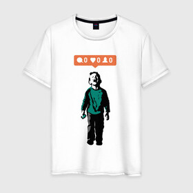 Мужская футболка хлопок с принтом ИГНОР в Екатеринбурге, 100% хлопок | прямой крой, круглый вырез горловины, длина до линии бедер, слегка спущенное плечо. | арт | бэнкси | граффити | поп арт | стрит арт
