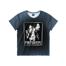 Детская футболка 3D с принтом Foo Fighters 1 в Екатеринбурге, 100% гипоаллергенный полиэфир | прямой крой, круглый вырез горловины, длина до линии бедер, чуть спущенное плечо, ткань немного тянется | Тематика изображения на принте: 