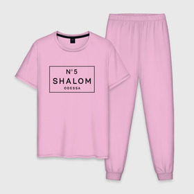 Мужская пижама хлопок с принтом SHALOM в Екатеринбурге, 100% хлопок | брюки и футболка прямого кроя, без карманов, на брюках мягкая резинка на поясе и по низу штанин
 | 