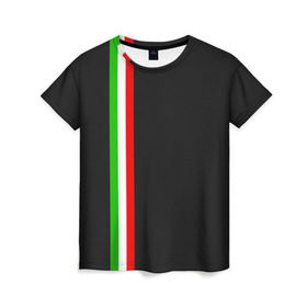 Женская футболка 3D с принтом Black Milk Italiano в Екатеринбурге, 100% полиэфир ( синтетическое хлопкоподобное полотно) | прямой крой, круглый вырез горловины, длина до линии бедер | flag | italian | италия | итальянский | страна | страны | триколор | флаг