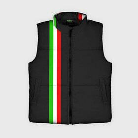 Женский жилет утепленный 3D с принтом Black Milk Italiano в Екатеринбурге,  |  | flag | italian | италия | итальянский | страна | страны | триколор | флаг