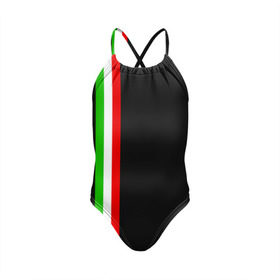 Детский купальник 3D с принтом Black Milk Italiano в Екатеринбурге, Полиэстер 85%, Спандекс 15% | Слитный крой, подклад по переду изделия, узкие бретели | flag | italian | италия | итальянский | страна | страны | триколор | флаг