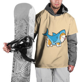 Накидка на куртку 3D с принтом Пес-акула в Екатеринбурге, 100% полиэстер |  | Тематика изображения на принте: акула | пёс | песик | рисунок