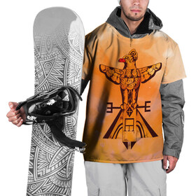 Накидка на куртку 3D с принтом этника в Екатеринбурге, 100% полиэстер |  | геометрия | индейцы | ловец снов | орел | орнамент | перья | пирамида | птица | пустыня | символы | сокол | тотем | узоры | этно | ястреб