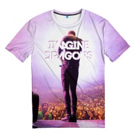 Мужская футболка 3D с принтом Pink в Екатеринбурге, 100% полиэфир | прямой крой, круглый вырез горловины, длина до линии бедер | imagine dragons