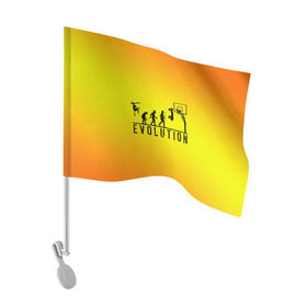Флаг для автомобиля с принтом Эволюция баскетбола в Екатеринбурге, 100% полиэстер | Размер: 30*21 см | basketball | evolution | желтый | обезьяна человек | оранжевый | эволюция