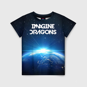 Детская футболка 3D с принтом WORLD в Екатеринбурге, 100% гипоаллергенный полиэфир | прямой крой, круглый вырез горловины, длина до линии бедер, чуть спущенное плечо, ткань немного тянется | imagine dragons