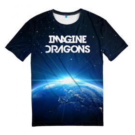 Мужская футболка 3D с принтом WORLD в Екатеринбурге, 100% полиэфир | прямой крой, круглый вырез горловины, длина до линии бедер | imagine dragons