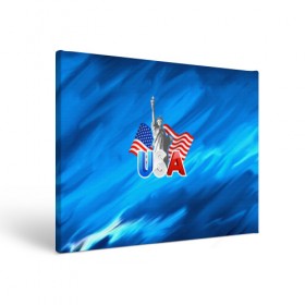 Холст прямоугольный с принтом USA в Екатеринбурге, 100% ПВХ |  | 3d | blue | usa | америка | города | краски | любовь | страны | сша | турист | флаг