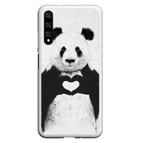 Чехол для Honor 20 с принтом Panda heart в Екатеринбурге, Силикон | Область печати: задняя сторона чехла, без боковых панелей | heart | panda | арт | клевый | красивый | панда | рисунок | сердце