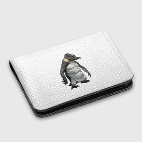 Картхолдер с принтом с принтом Пингвинопитек в Екатеринбурге, натуральная матовая кожа | размер 7,3 х 10 см; кардхолдер имеет 4 кармана для карт; | лженаука | пингвин