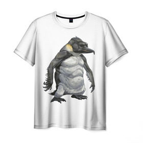 Мужская футболка 3D с принтом Пингвинопитек в Екатеринбурге, 100% полиэфир | прямой крой, круглый вырез горловины, длина до линии бедер | лженаука | пингвин
