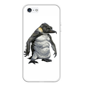 Чехол для iPhone 5/5S матовый с принтом Пингвинопитек в Екатеринбурге, Силикон | Область печати: задняя сторона чехла, без боковых панелей | лженаука | пингвин