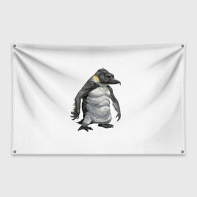 Флаг-баннер с принтом Пингвинопитек в Екатеринбурге, 100% полиэстер | размер 67 х 109 см, плотность ткани — 95 г/м2; по краям флага есть четыре люверса для крепления | лженаука | пингвин