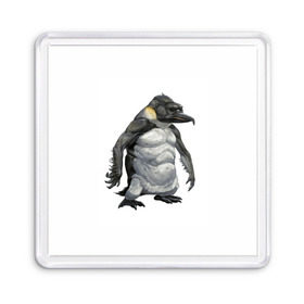 Магнит 55*55 с принтом Пингвинопитек в Екатеринбурге, Пластик | Размер: 65*65 мм; Размер печати: 55*55 мм | лженаука | пингвин