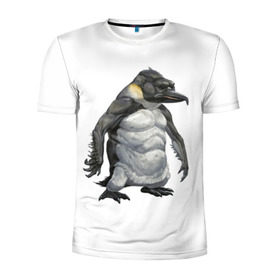 Мужская футболка 3D спортивная с принтом Пингвинопитек в Екатеринбурге, 100% полиэстер с улучшенными характеристиками | приталенный силуэт, круглая горловина, широкие плечи, сужается к линии бедра | Тематика изображения на принте: лженаука | пингвин
