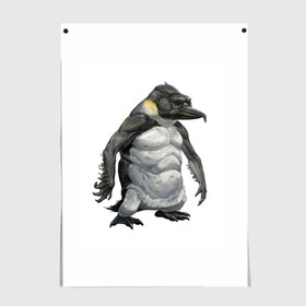 Постер с принтом Пингвинопитек в Екатеринбурге, 100% бумага
 | бумага, плотность 150 мг. Матовая, но за счет высокого коэффициента гладкости имеет небольшой блеск и дает на свету блики, но в отличии от глянцевой бумаги не покрыта лаком | лженаука | пингвин