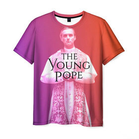 Мужская футболка 3D с принтом The Young Pope в Екатеринбурге, 100% полиэфир | прямой крой, круглый вырез горловины, длина до линии бедер | Тематика изображения на принте: young pope | джуд | лоу | молодой папа