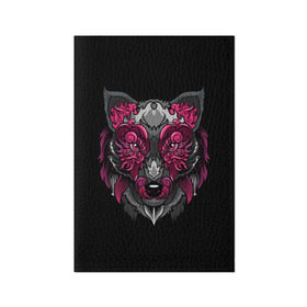 Обложка для паспорта матовая кожа с принтом Волк в Екатеринбурге, натуральная матовая кожа | размер 19,3 х 13,7 см; прозрачные пластиковые крепления | wolf | арт | взгляд | графика | живопись | лис | лиса | рисунок | розовый | тотем | хищник