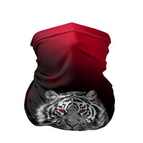 Бандана-труба 3D с принтом Тигр красные глаза в Екатеринбурге, 100% полиэстер, ткань с особыми свойствами — Activecool | плотность 150‒180 г/м2; хорошо тянется, но сохраняет форму | Тематика изображения на принте:  хищник | багровый | большая кошка | глаза. красные | красный | кровавый | тигр