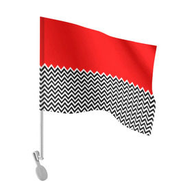 Флаг для автомобиля с принтом Твин Пикс в Екатеринбурге, 100% полиэстер | Размер: 30*21 см | twin peaks | абстракция | агент купер | геометрия | девид линч | красная комната | лес | лора палмер | полосы | совы | текстура | туман | узор