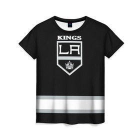 Женская футболка 3D с принтом Los Angeles Kings NHL в Екатеринбурге, 100% полиэфир ( синтетическое хлопкоподобное полотно) | прямой крой, круглый вырез горловины, длина до линии бедер | Тематика изображения на принте: los angeles kings | nhl | спорт | хоккей