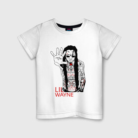 Детская футболка хлопок с принтом Lil Wayne 1 в Екатеринбурге, 100% хлопок | круглый вырез горловины, полуприлегающий силуэт, длина до линии бедер | lil wayne | rap | лил уэйн | рэп | хип хоп