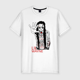 Мужская футболка премиум с принтом Lil Wayne 1 в Екатеринбурге, 92% хлопок, 8% лайкра | приталенный силуэт, круглый вырез ворота, длина до линии бедра, короткий рукав | lil wayne | rap | лил уэйн | рэп | хип хоп