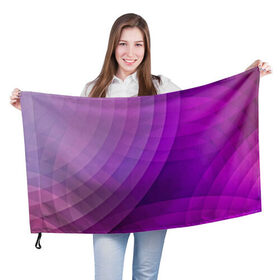 Флаг 3D с принтом Фиолетовые волны в Екатеринбурге, 100% полиэстер | плотность ткани — 95 г/м2, размер — 67 х 109 см. Принт наносится с одной стороны | круги | фиолетовый геометрия