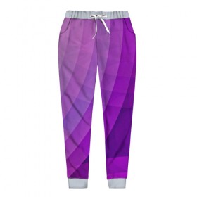 Женские брюки 3D с принтом Фиолетовые волны в Екатеринбурге, полиэстер 100% | прямой крой, два кармана без застежек по бокам, с мягкой трикотажной резинкой на поясе и по низу штанин. В поясе для дополнительного комфорта — широкие завязки | круги | фиолетовый геометрия