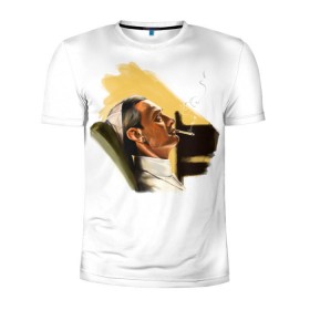 Мужская футболка 3D спортивная с принтом The Young Pope в Екатеринбурге, 100% полиэстер с улучшенными характеристиками | приталенный силуэт, круглая горловина, широкие плечи, сужается к линии бедра | Тематика изображения на принте: young pope | джуд | лоу | молодой папа